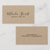 Professioneel modern Script Kraft Paper Visitekaartje (Voorkant / Achterkant)