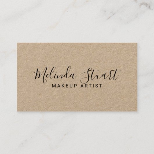 Professioneel modern Script Kraft Paper Visitekaartje (Voorkant)