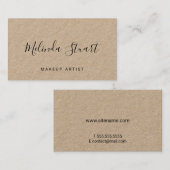 Professioneel modern Script Kraft Paper Visitekaartje (Voorkant / Achterkant)