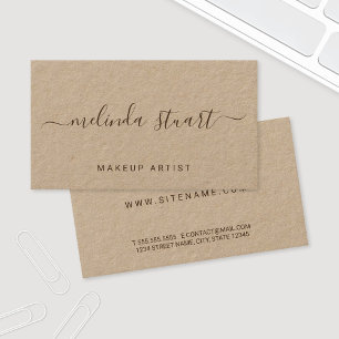Professioneel modern Script Kraft Paper Visitekaartje