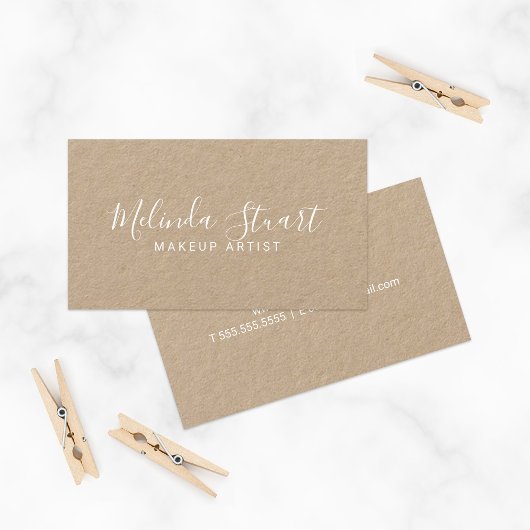 Professioneel modern Script Kraft Paper Visitekaartje