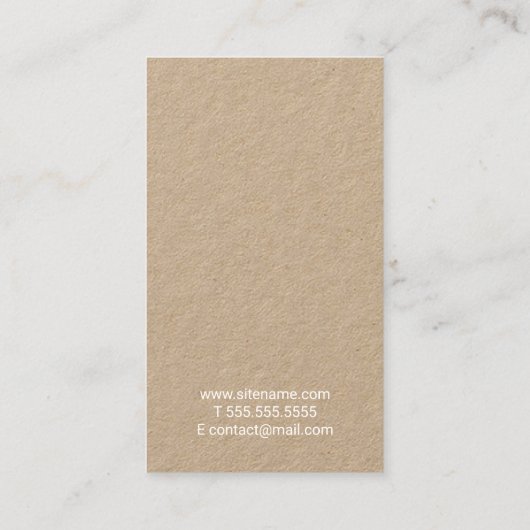 Professioneel modern Script Kraft Paper Visitekaartje (Achterkant)