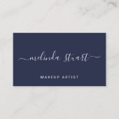 Professioneel modern Script Navy Blue Visitekaartje (Voorkant)