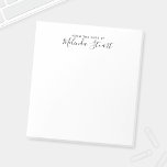 Professioneel modern script notitieblok<br><div class="desc">Professioneel modern notitieblok met een naam in de zwarte moderne stijl van het scriptlettertype met aangepaste tekst in de zwarte moderne sans serif lettertypestijl op witte achtergrond.</div>
