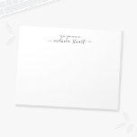 Professioneel modern script notitieblok<br><div class="desc">Professioneel,  modern blocnote met een naam in de zwarte moderne stijl van het manuscriptdoopvont met douanetekst in zwarte moderne sans serif doopvontstijl op witte achtergrond.</div>