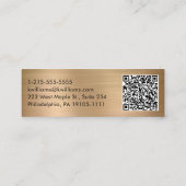 Professioneel, modern script QR Code Gold Mini Visitekaartje (Achterkant)
