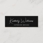 Professioneel, modern script, QR-code zwart Mini Visitekaartje (Voorkant)