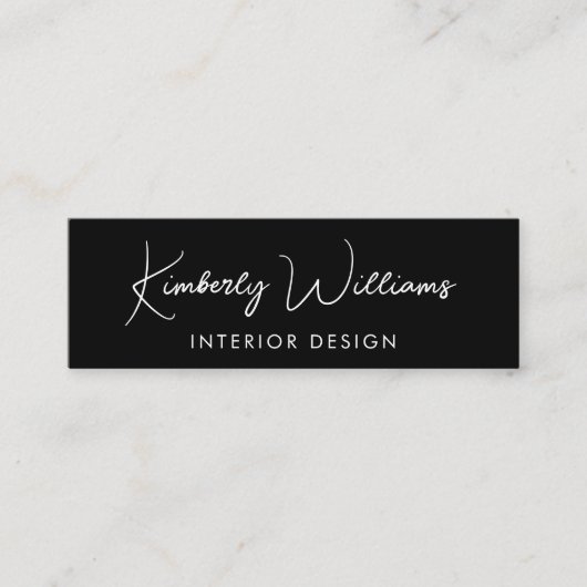 Professioneel, modern script, QR-code zwart Mini Visitekaartje (Voorkant)