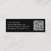 Professioneel, modern script, QR-code zwart Mini Visitekaartje (Achterkant)