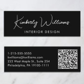 Professioneel, modern script, QR-code zwart Mini Visitekaartje