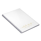 Professioneel, modern script, wit en goud notitieboek (Rechterzijde)