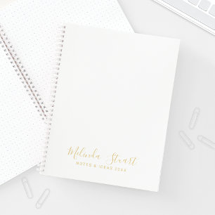 Professioneel, modern script, wit en goud notitieboek