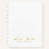Professioneel, modern script, wit en goud notitieboek (Voorkant)