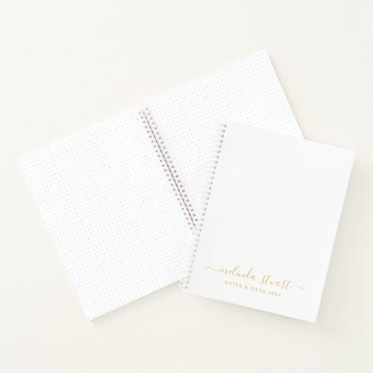 Professioneel, modern script, wit en goud notitieboek (Binnen)