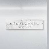 Professioneel modern script — witte marmer deurbordje