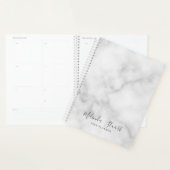 Professioneel modern script — witte marmer planner (Display)