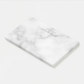 Professioneel modern script — witte marmer post-it® notes (Schuin)