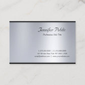 Professioneel Modern Script Zilver Elegante Luxe Visitekaartje (Voorkant)