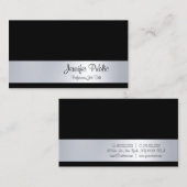 Professioneel Modern Script Zilveren Look Glamour Visitekaartje (Voorkant / Achterkant)
