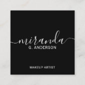 Professioneel, modern script zwart vierkante visitekaartje (Voorkant)