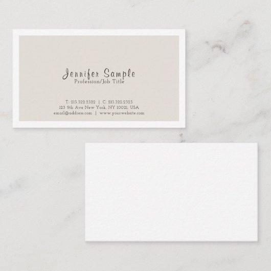Professioneel Modern sierlijk eenvoudig ontwerp Visitekaartje (Voorkant / Achterkant)