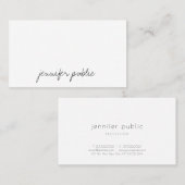 Professioneel Modern Sjabloon Elegant Handschrift Visitekaartje (Voorkant / Achterkant)