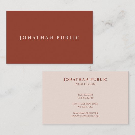Professioneel Modern Sober Elegant Ontwerp Sjabloo Visitekaartje (Voorkant / Achterkant)