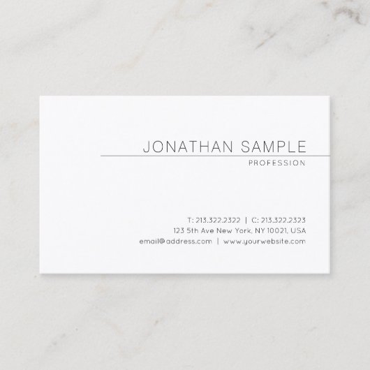 Professioneel, modern, stijlvol design visitekaartje (Voorkant)