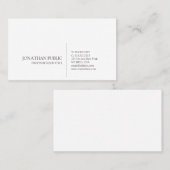 Professioneel Modern Stijlvol Slank Wit Plain Visitekaartje (Voorkant / Achterkant)