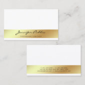 Professioneel Modern Stijlvol Wit Goud Chique Eenv Visitekaartje (Voorkant / Achterkant)