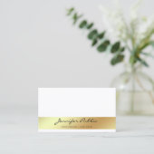 Professioneel Modern Stijlvol Wit Goud Chique Eenv Visitekaartje (Staand voorkant)