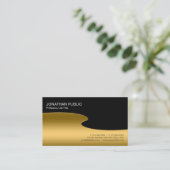 Professioneel Modern Stijlvol Zwart Goud Vlak Visitekaartje (Staand voorkant)