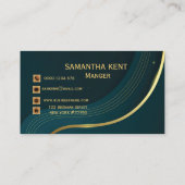 Professioneel Modern turquoise & Goud Visitekaartj Visitekaartje (Achterkant)