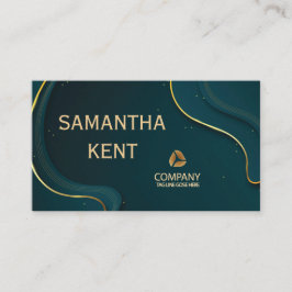 Professioneel Modern turquoise & Goud Visitekaartj Visitekaartje