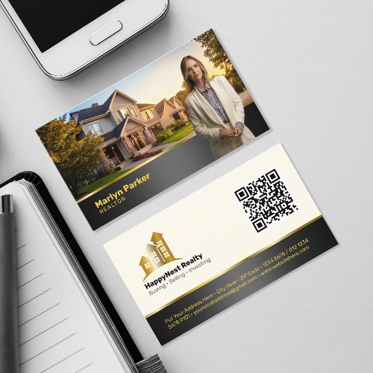 Professioneel Modern Vastgoedmakelaar Foto Logo & Visitekaartje