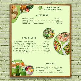 Professioneel Modern Vegan Gezond Voedsel Menu Gro Poster
