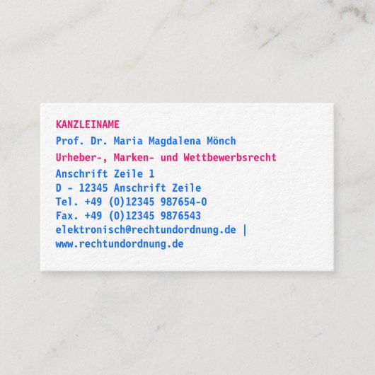 professioneel modern visitekaartje (Voorkant)