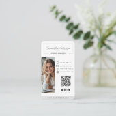 Professioneel modern Visitekaartje met foto en QR (Staand voorkant)
