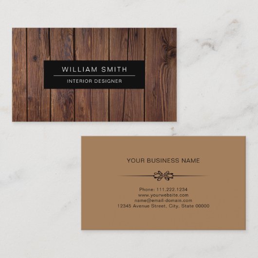 Professioneel modern Visitekaartje van houten korr (Voorkant / Achterkant)