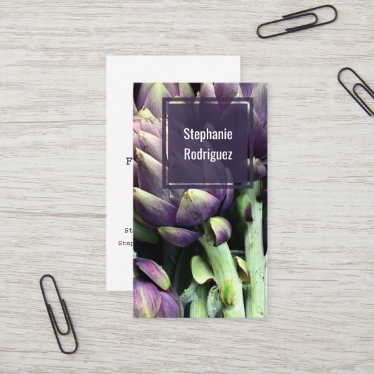 Professioneel modern voedsel visitekaartje (Voorkant / Achterkant in situ)