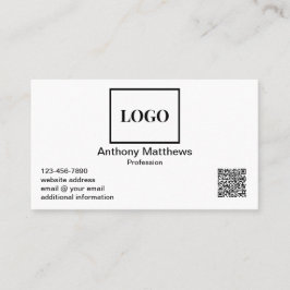 Professioneel Modern Voeg Logo en QR-code toe Visitekaartje