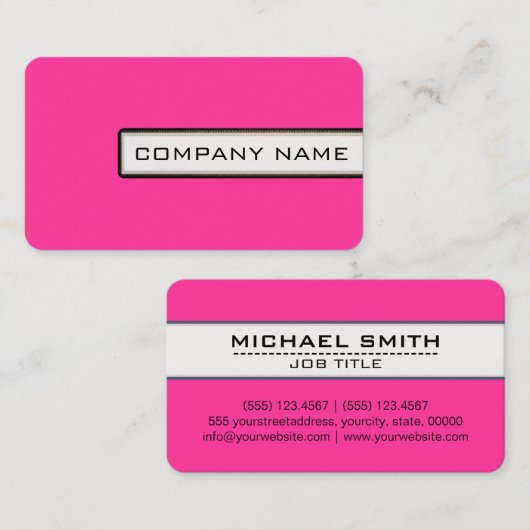 Professioneel, modern, warm roze minimalistisch visitekaartje (Voorkant / Achterkant)