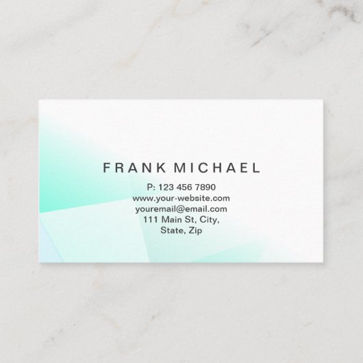 Professioneel, modern, wit en groen visitekaartje (Achterkant)