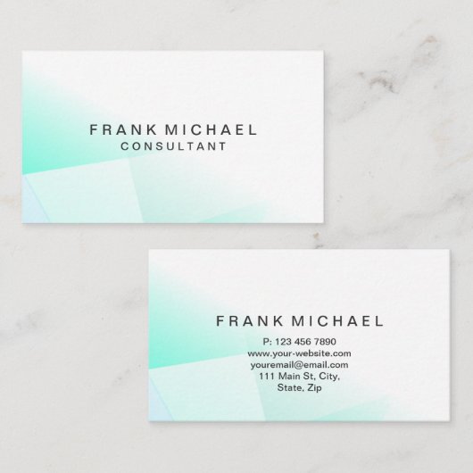 Professioneel, modern, wit en groen visitekaartje (Voorkant / Achterkant)