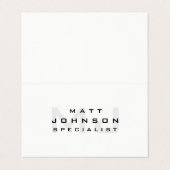 Professioneel Modern Wit Gevouwen Visitekaartje (Buitenkant ongevouwen)