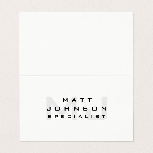 Professioneel Modern Wit Gevouwen Visitekaartje (Buitenkant ongevouwen)