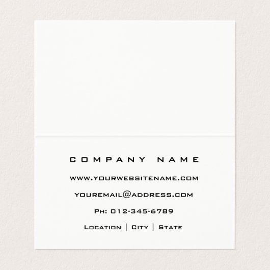 Professioneel Modern Wit Gevouwen Visitekaartje (Binnenkant ongevouwen)