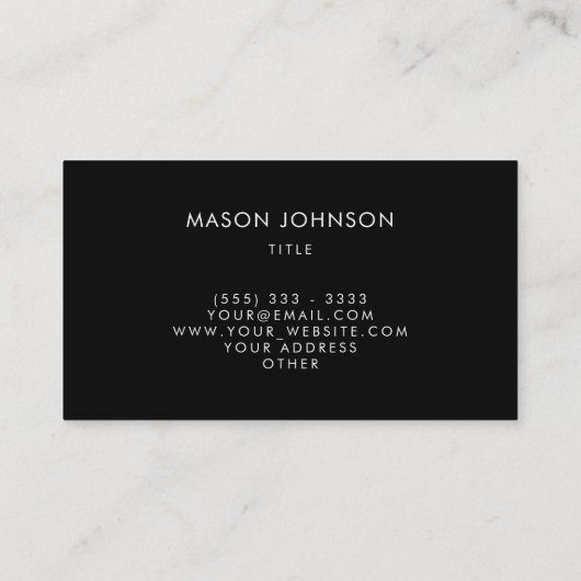 Professioneel modern wit Lijst Visitekaartje (Achterkant)