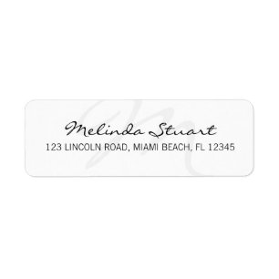Professioneel modern wit monogram etiket