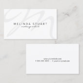 Professioneel modern wit monogram visitekaartje (Voorkant / Achterkant)